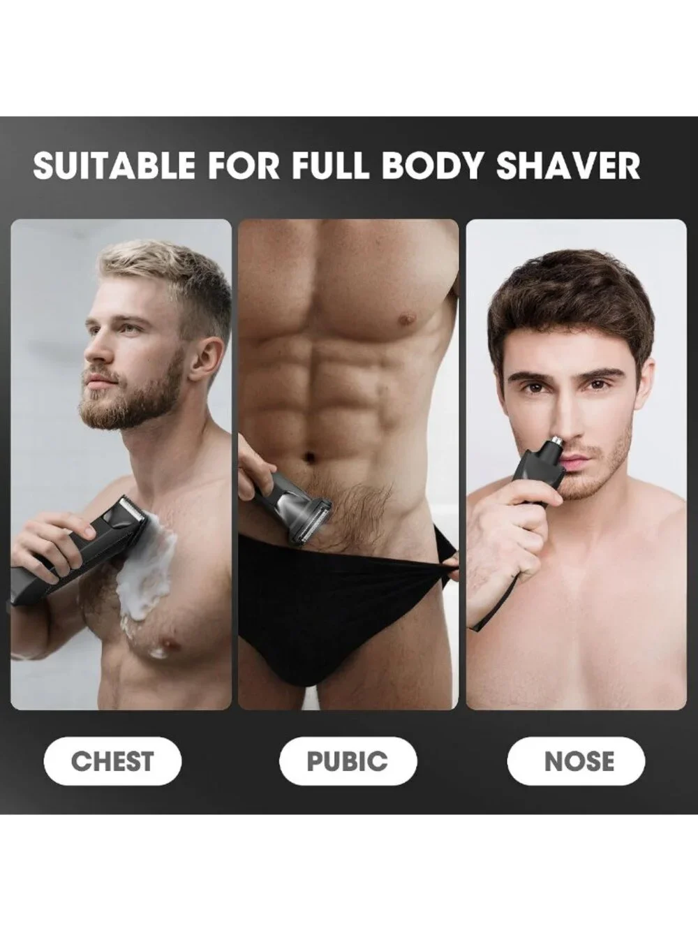 Men's Body Groomer & Ball Trimmer - Waterproof Electric Shaver for Smooth